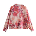 Intims - Ensemble Chemise à Manches Longues et Jupe Plissée à Motif Floral Rose pour Femme - 57913FR