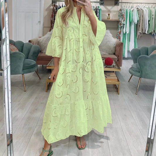 Intims - Robe chemise à broderie longue ample et à manches évasées - 37714FR
