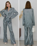 Intims - Ensemble effet Satin Blazer & Pantalon ample -31963FR