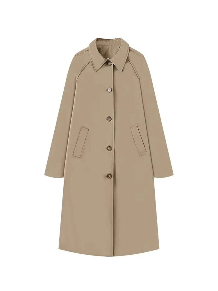 Trench Long Col Coton - Doublure Motifs Carreaux