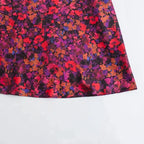 Intims - Robe Mi-Longue manches 3/4 - Motif florale automnale - 48329FR