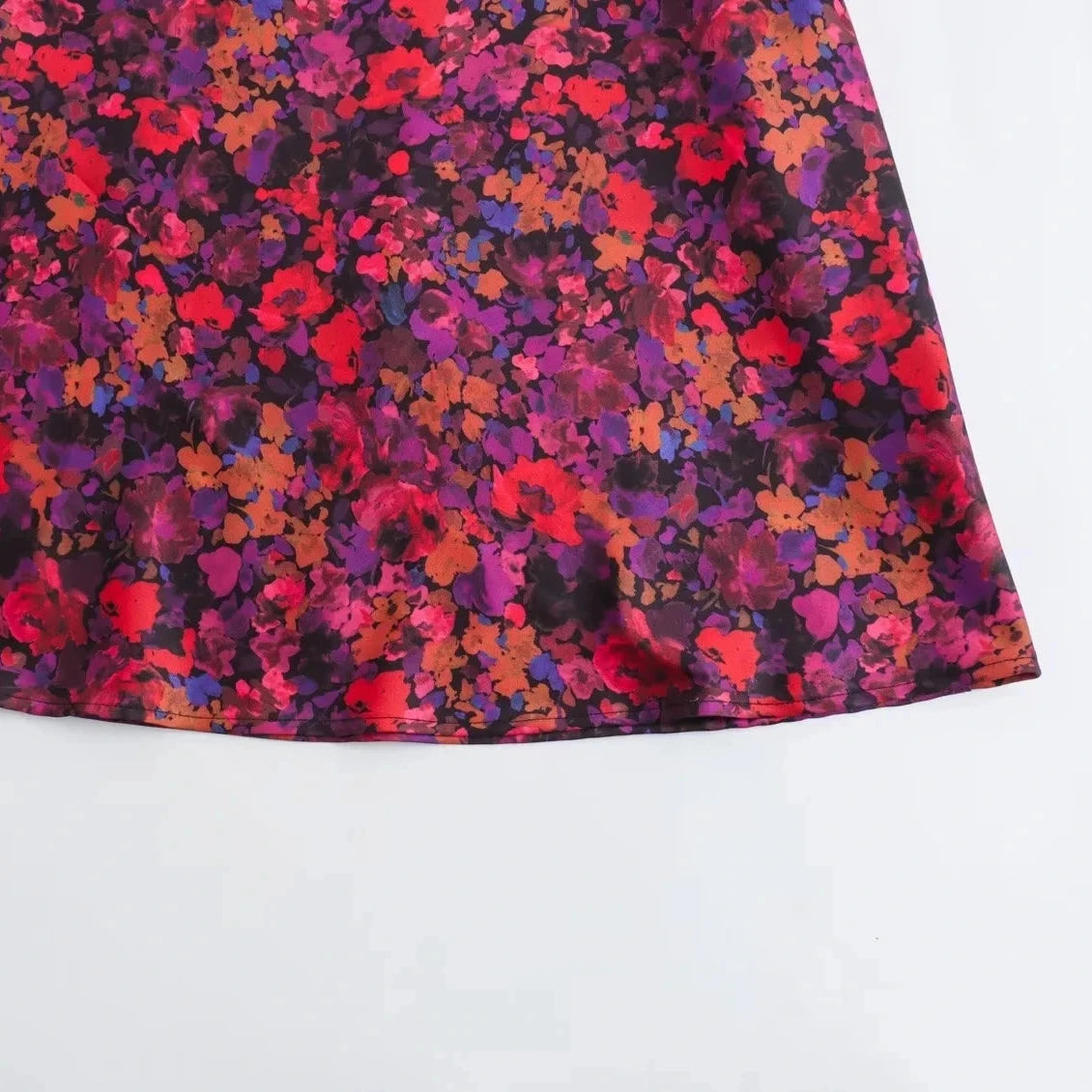 Intims - Robe Mi-Longue manches 3/4 - Motif florale automnale - 48329FR