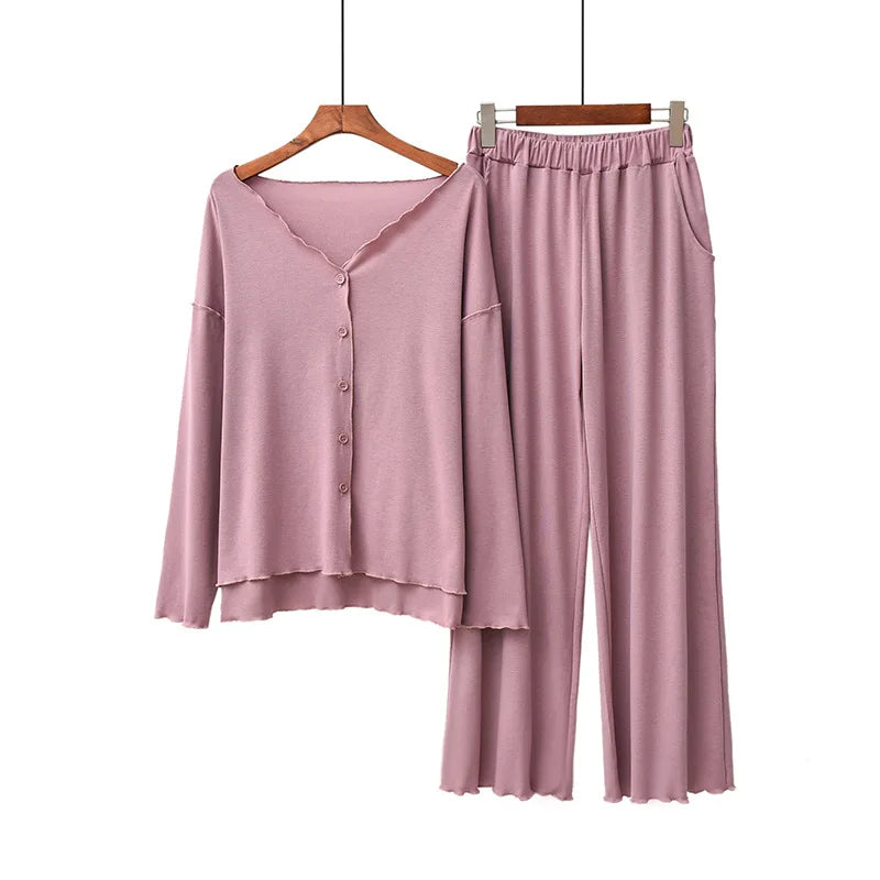 Intims - Pyjama en Coton Ultra-Doux Manches Longues & Pantalon pour Femme - 10002FR