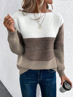 Pull en Maille à 3 Rayures en Dégradé