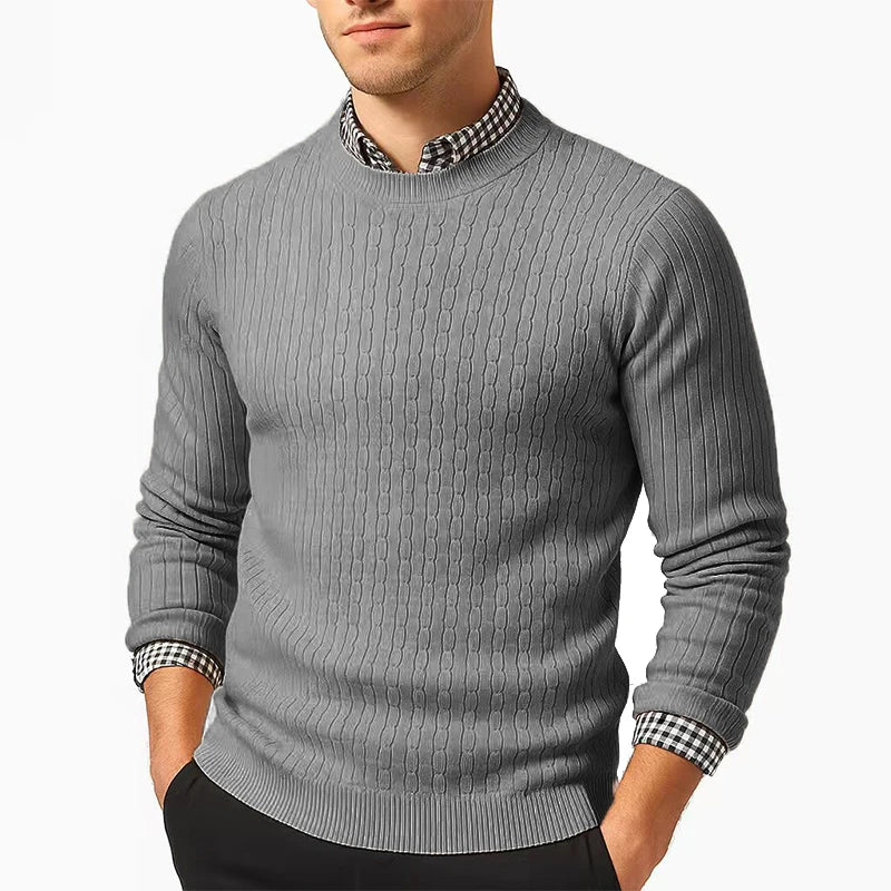 Pull à Torsades en Maille Chaude - Homme