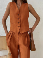 Intims - Ensemble Veston & Pantalon tailleur en Lin et Coton - 13546FR