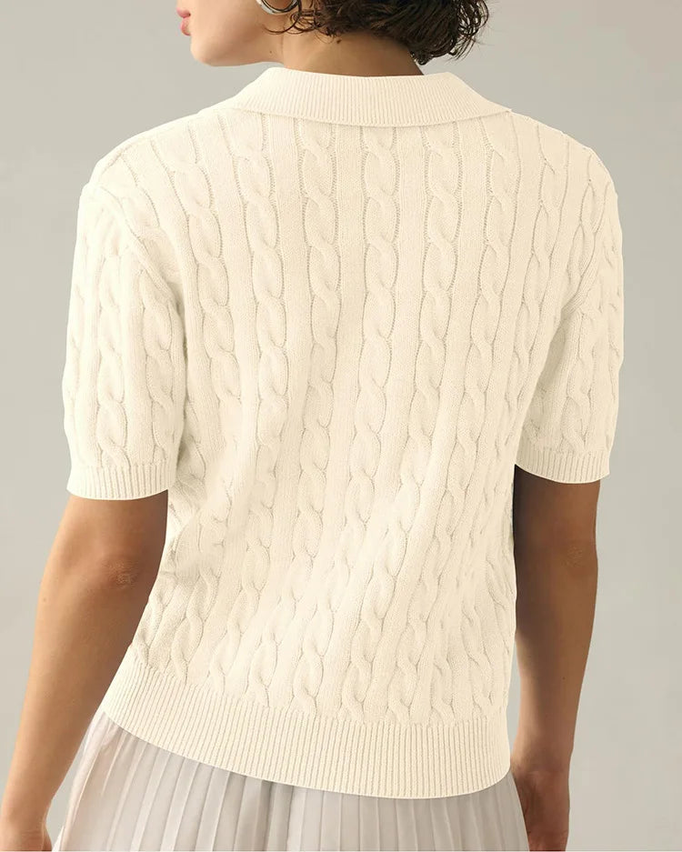 Intims - Polo Maille Coton Doux Manches Courtes pour Femmes - 93654FR