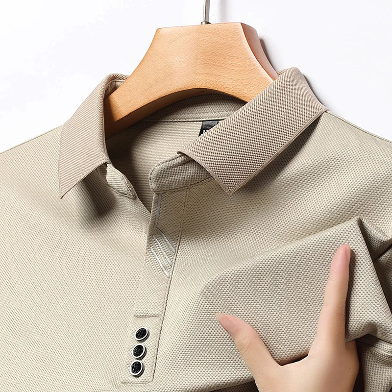Intims - Polo à Manches Longues à Col Beige pour Homme - 91045FR