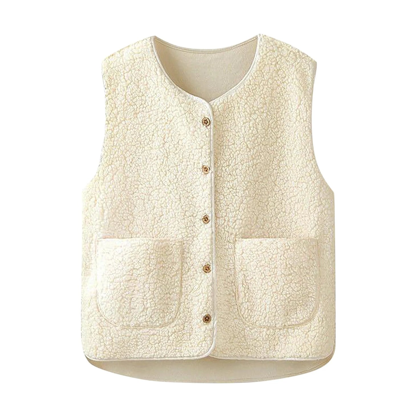 Gilet Polaire Teddy Sans Manches pour Femmes