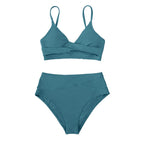 Bikini à taille haute avec bralette torsadée