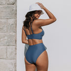 Bikini à taille haute avec bralette torsadée