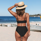 Bikini à taille haute avec bralette torsadée