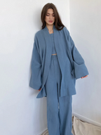 Intims - Ensemble Peignoir & Pantalon en Gaze de Coton - 58476FR