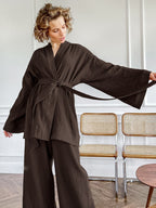 Intims - Ensemble Peignoir & Pantalon en Gaze de Coton - 58476FR