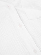 Intims - Pyjama Chemise & Short en Gaze de Coton Blanc