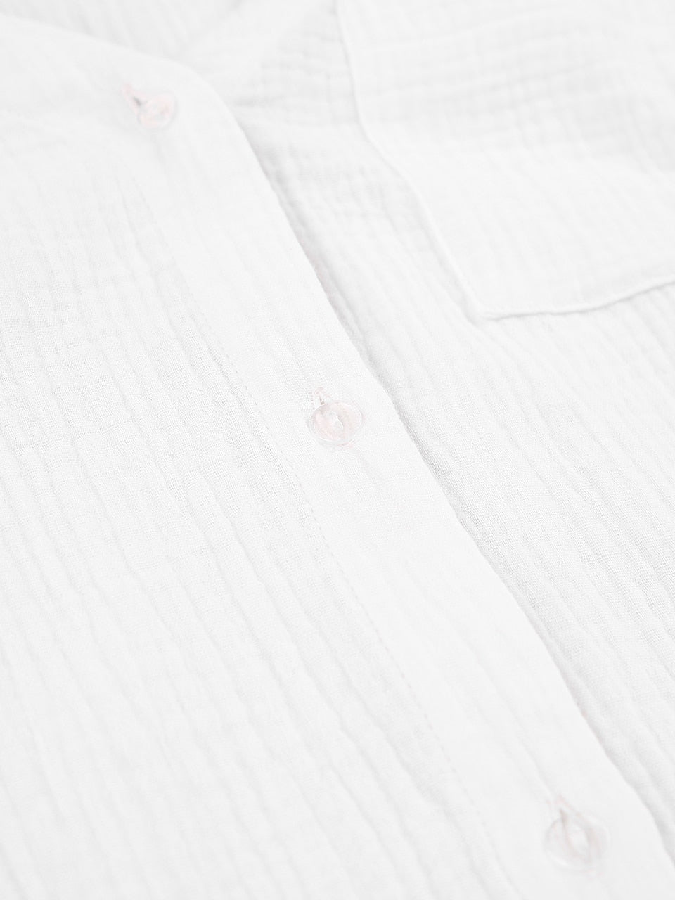 Intims - Pyjama Chemise & Short en Gaze de Coton Blanc