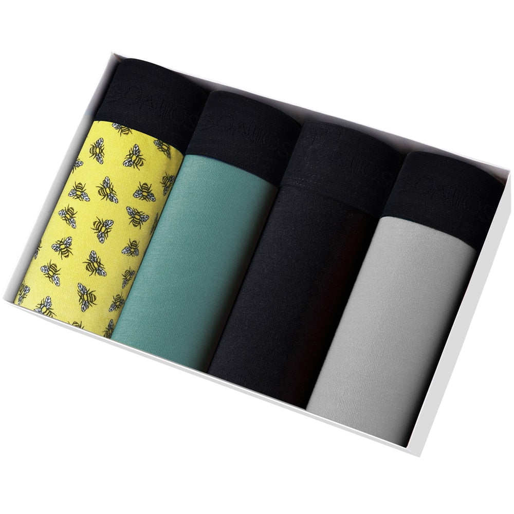 Intims - Lot de 4 Boxers en Coton à motifs