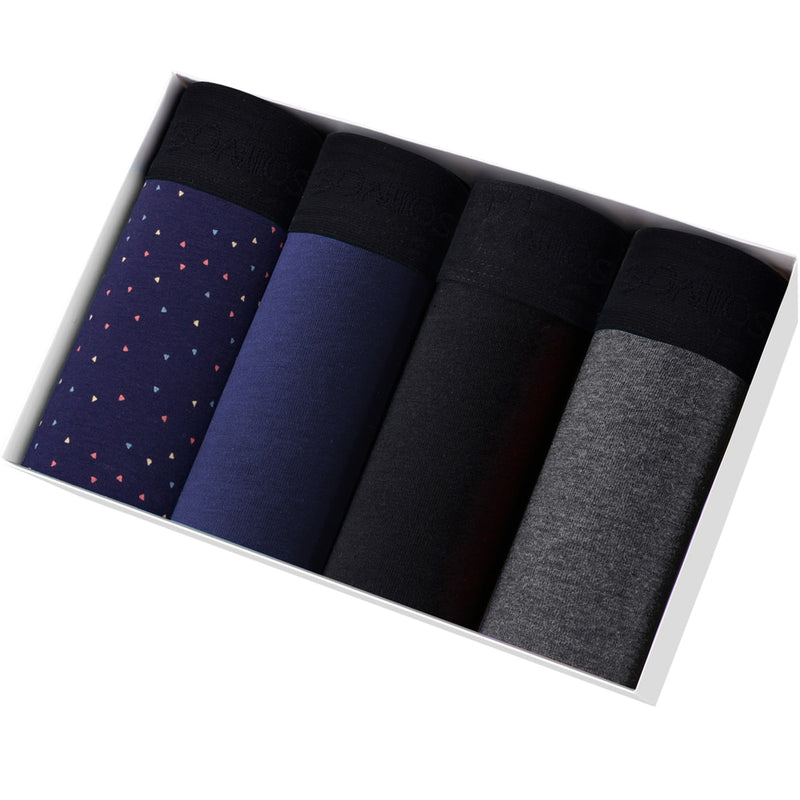 Intims - Lot de 4 Boxers en Coton à motifs