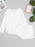 Intims - Pyjama Chemise & Short en Gaze de Coton Blanc