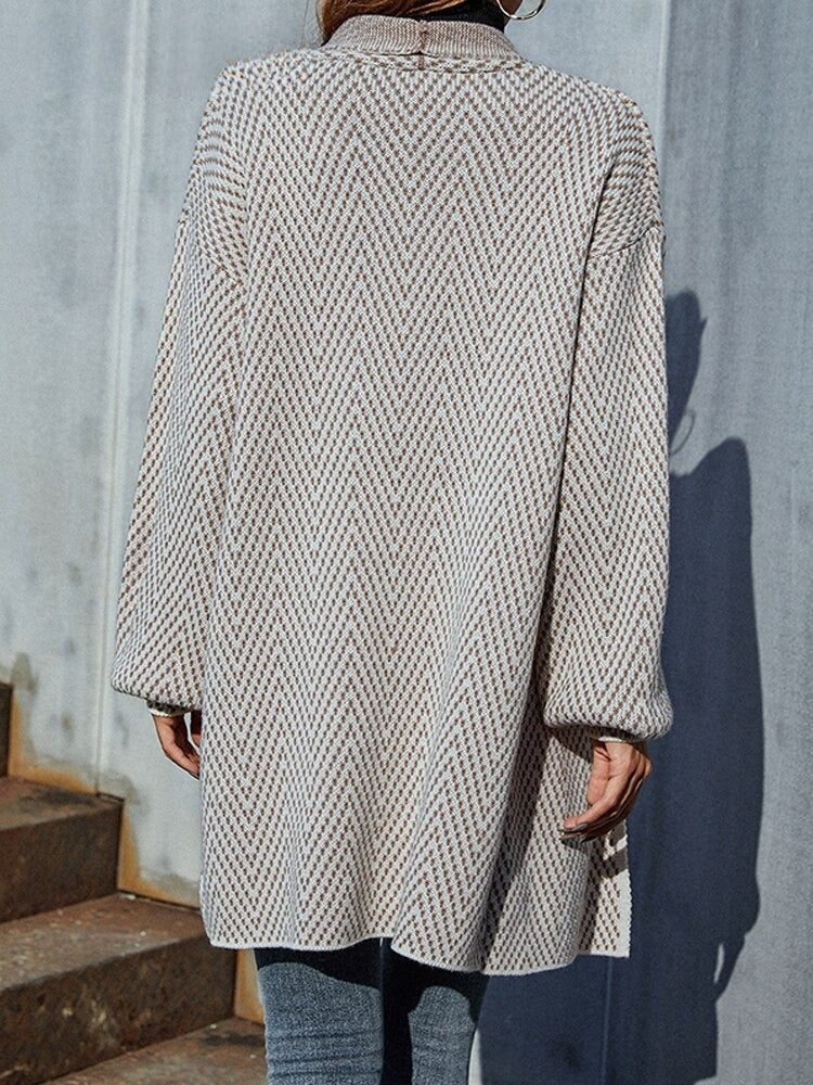 Intims - Cardigan long en laine motif chevrons