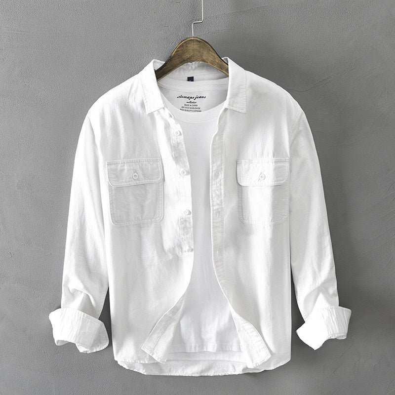 Retro Cotton Long Sleeve Shirt