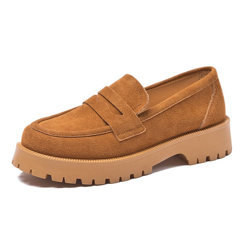 Casual loafers with thick soles - Suede