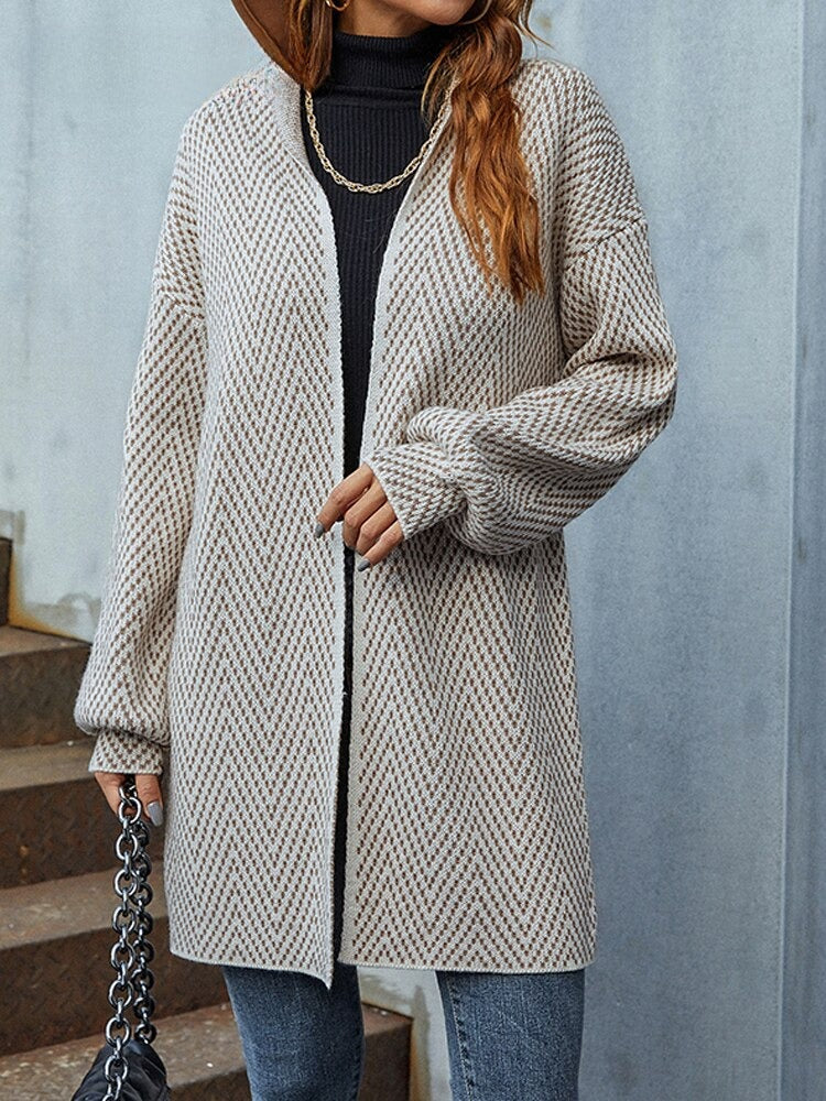 Intims - Cardigan long en laine motif chevrons