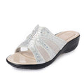 Glittering leather summer sandals