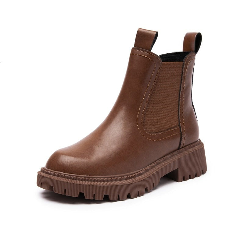 Bottines Chelsea rétro en cuir