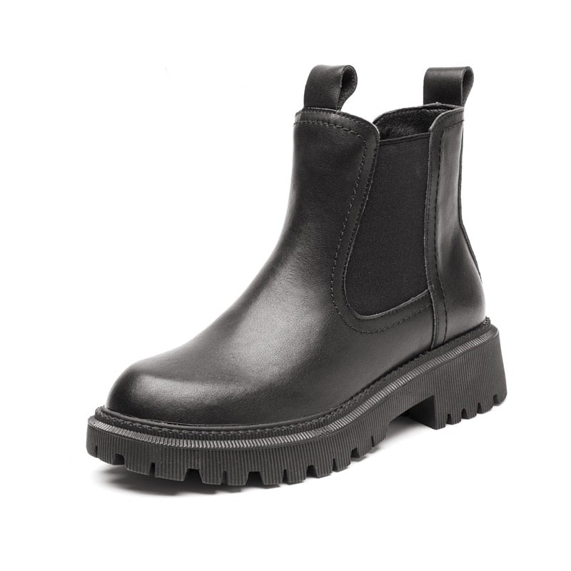 Retro leather Chelsea boots - Fleece interior