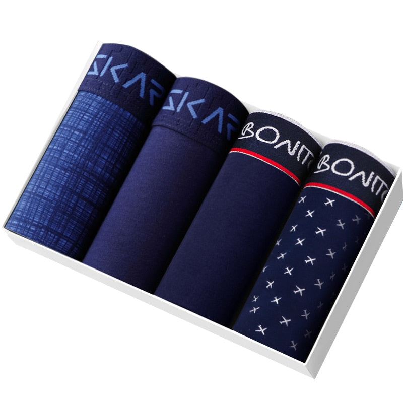 Intims - Lot de 4 Boxers en Coton à motifs
