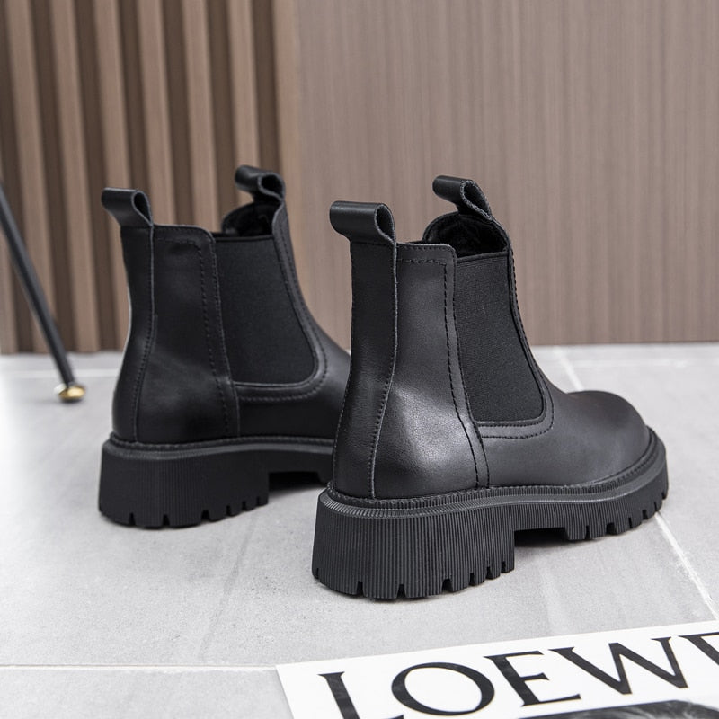 Bottines Chelsea rétro en cuir
