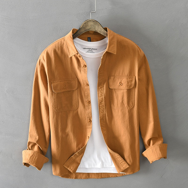 Retro Cotton Long Sleeve Shirt
