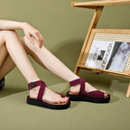 Summer wedge sandals in Suede