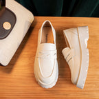 Mocassins décontractés à semelles épaisses - Cuir véritable