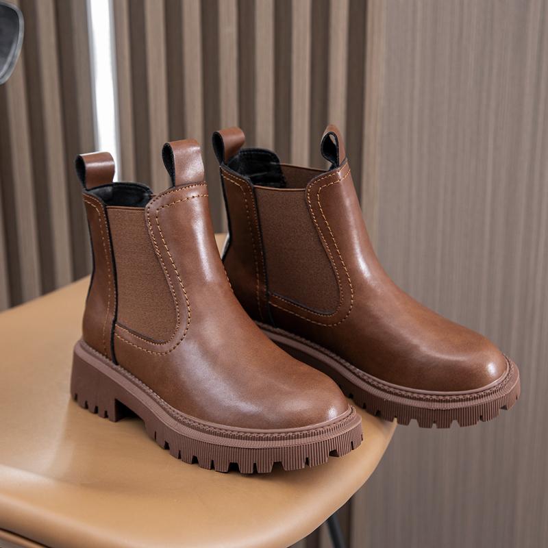 Bottines Chelsea rétro en cuir