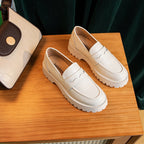 Mocassins décontractés à semelles épaisses - Cuir véritable