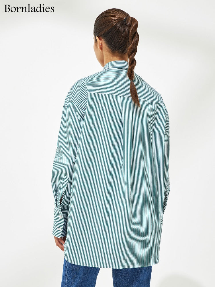 Intims - Chemise rayée oversize en popeline de coton