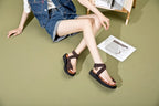 Summer wedge sandals in Suede