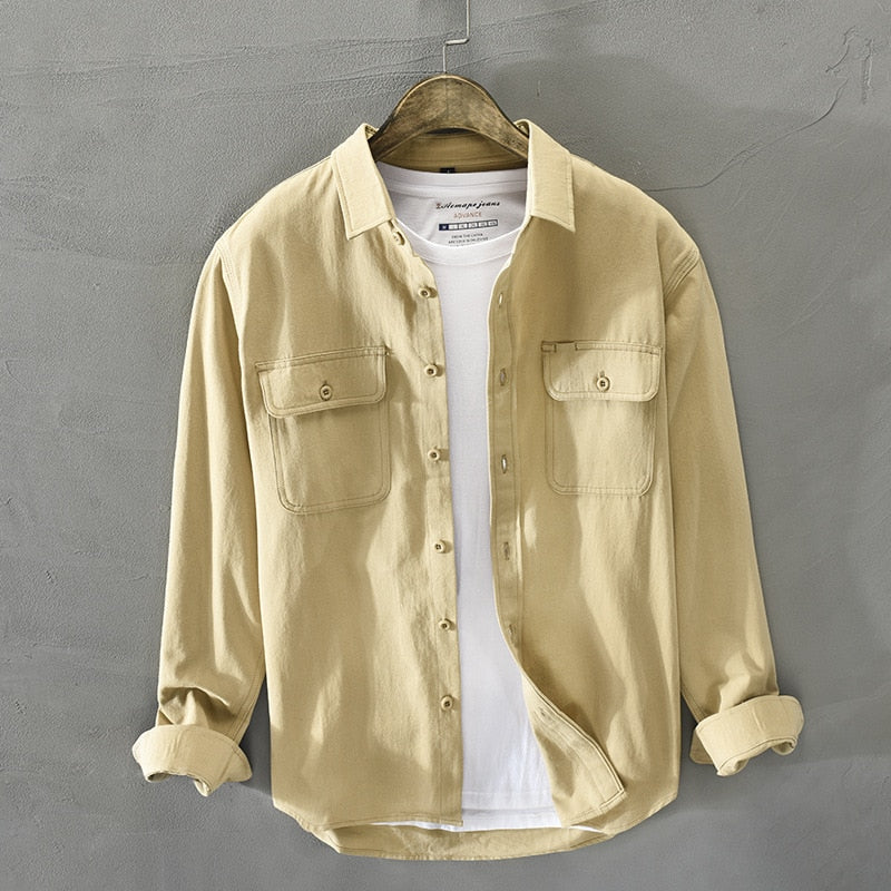 Retro Cotton Long Sleeve Shirt
