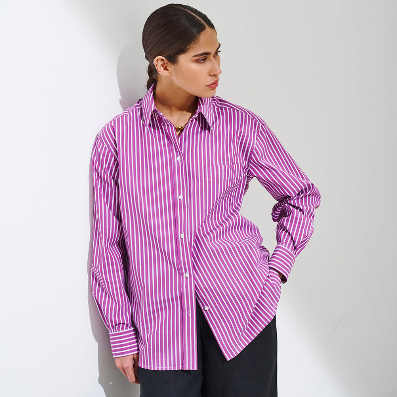 Intims - Chemise rayée oversize en popeline de coton