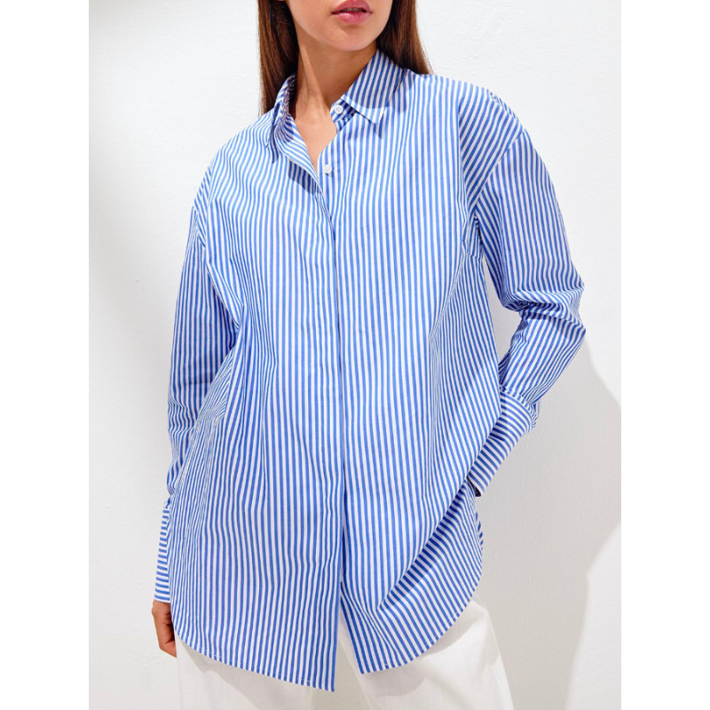 Intims - Chemise rayée oversize en popeline de coton