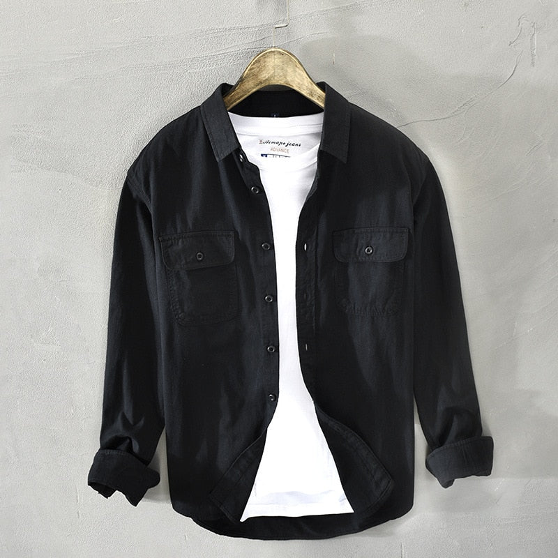 Retro Cotton Long Sleeve Shirt