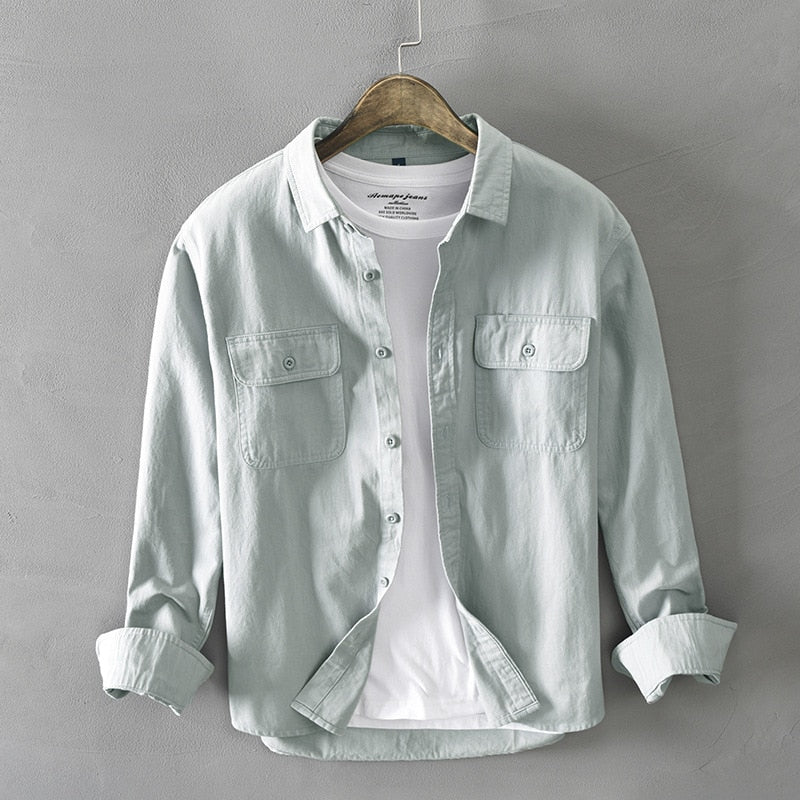 Retro Cotton Long Sleeve Shirt