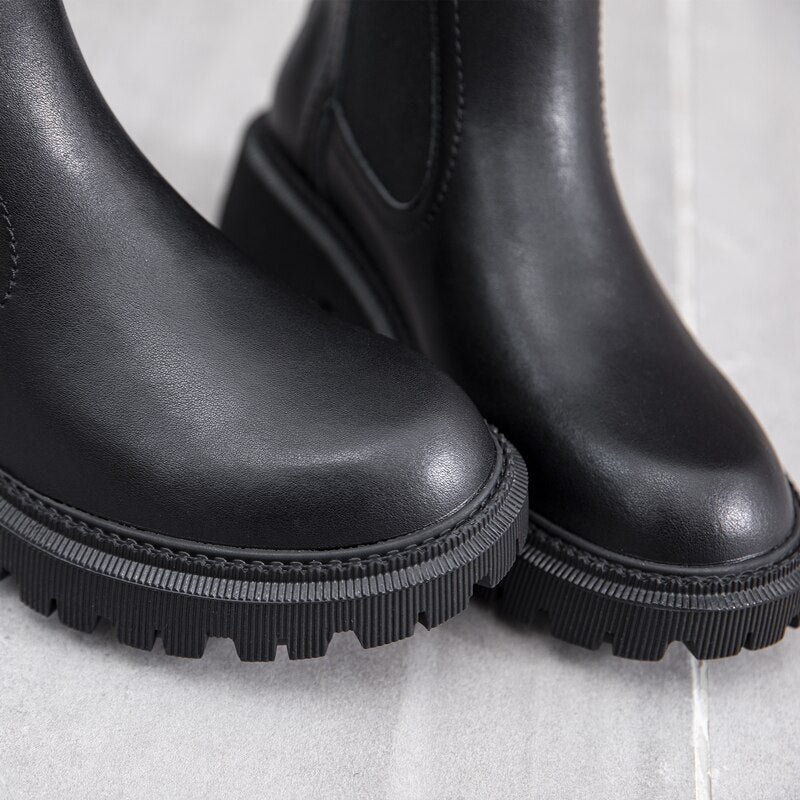 Bottines Chelsea rétro en cuir