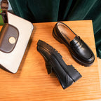 Mocassins décontractés à semelles épaisses - Cuir véritable